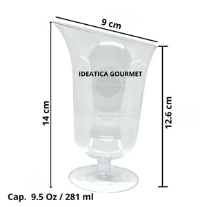 Copa Alcatraz para Postres o Bebidas Re-utilizable Plastico Catering - 9.5 Oz / 281 ml  ( 20 Pzas / 60 Pzas ) PT