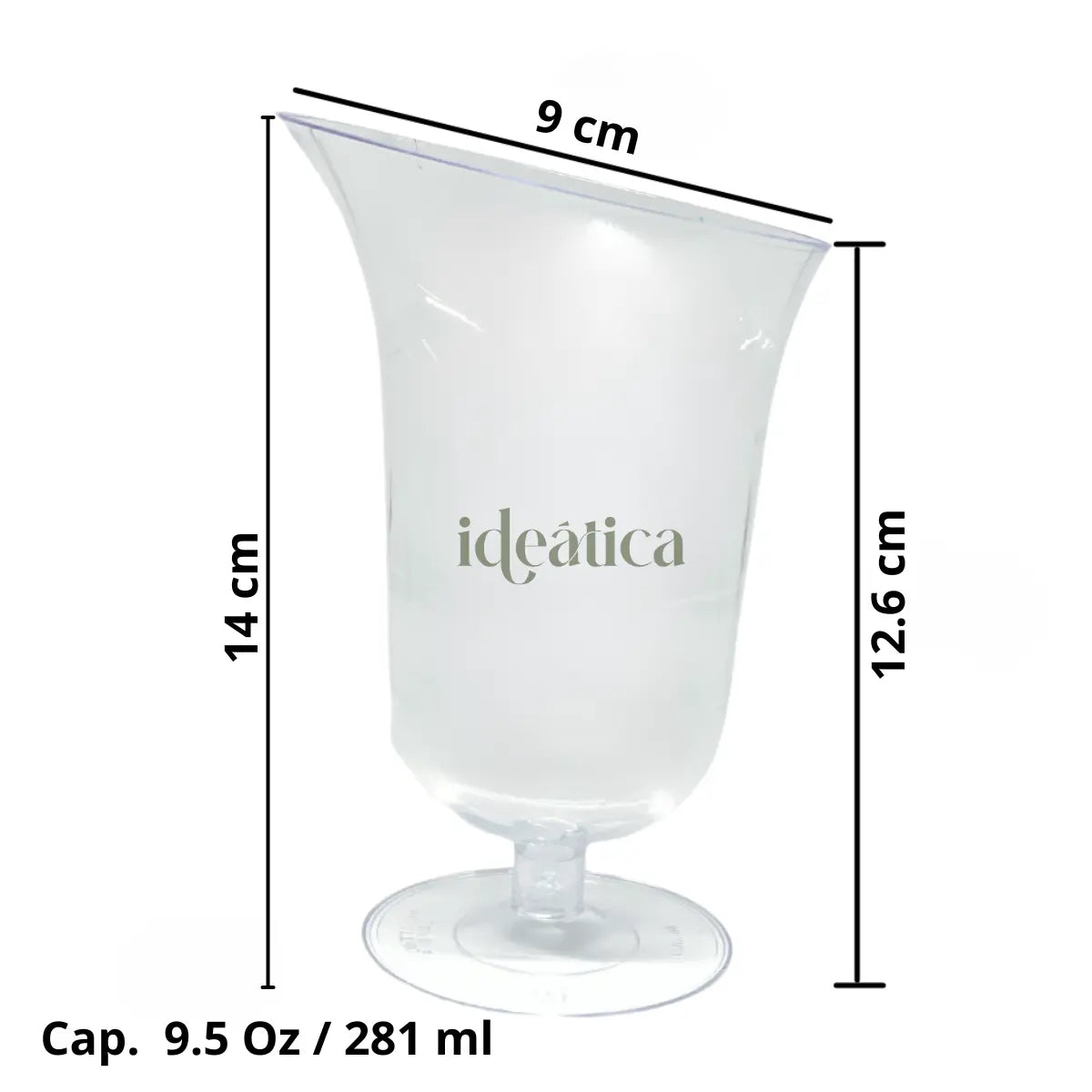 Copa Alcatraz para Postres o Bebidas Re-utilizable Candy Bar Catering 9.5 Oz PT