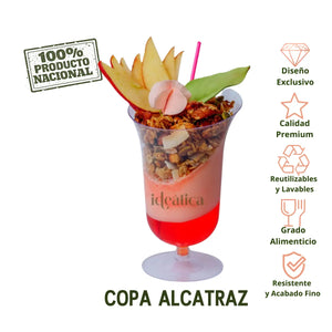 Copa Alcatraz para Postres o Bebidas Re-utilizable Plastico Catering - 9.5 Oz / 281 ml 60 Pzas