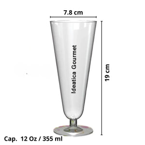 Copa Flauta 12 Oz para Postres Re-utilizable Plastico Catering - 12 Oz / 355 ml  ( 10 Pzas / 60 Pzas ) IA
