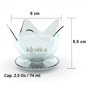 Copa Flor para Postres Chica con Base Re-utilizable Plastico Catering - 2.5 Oz / 74 ml  ( 60 Pzas / 120 Pzas ) IA