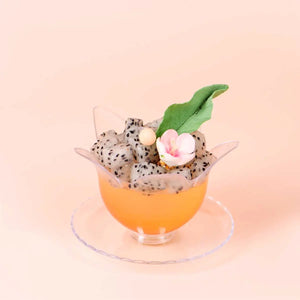 Copa Flor para Postres Chica con Base Re-utilizable Plastico Catering - 2.5 Oz / 74 ml  ( 60 Pzas / 120 Pzas ) IA