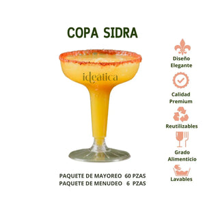 Copa Sidra para Postres o Bebidas Re-utilizable Candy Bar Catering 3.5 Oz IA