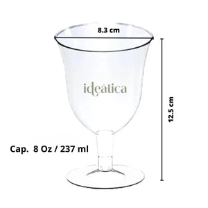 Copa para Bebidas o Postres Tulipan Re-utilizable Plastico Catering - 8 Oz / 237 ml  80 Pzas PT