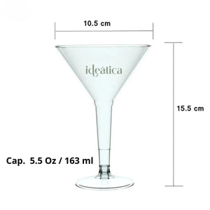 Copa para Postres o Bebidas Martini Re-utilizable Plastico Catering - 5.5 Oz / 163 ml ( 12 Pzas / 60 Pzas ) IA