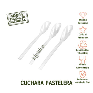 Cuchara Pastelera para Postres Re-utilizable Plastico Catering ( 50 Pzas / 200 Pzas )