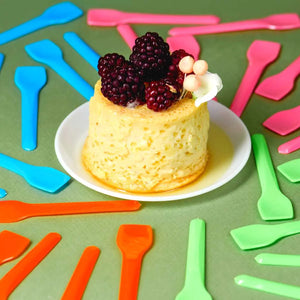 Cucharita de Colores para Postres Helado Biodegradable Re-utilizable Plastico Catering 400 pzas IA
