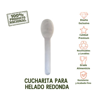 Cucharita para Postres Helado y Nieve Re-utilizable Plastico Catering 500 pzas