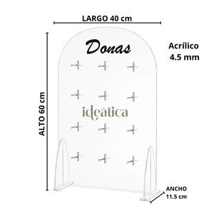 Demostrador para Donas de Acrilico Catering - 12 Hoyos