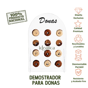 Demostrador para Donas de Acrilico Catering - 12 Hoyos
