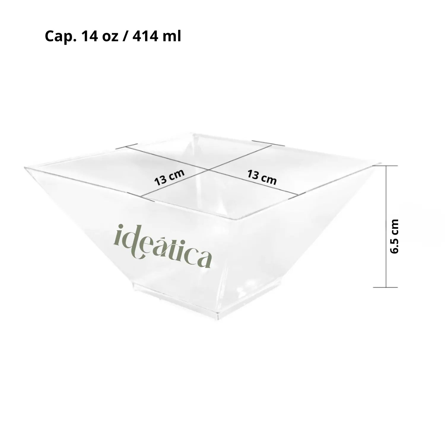 Ensaladera Piramide para Postres Re-utilizable Candy Bar Catering 14 Oz IA