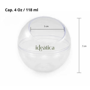 Esfera Gourmet para Postres Re-utilizable Plastico Catering - 4 Oz / 118 ml ( 15 Pzas / 105 Pzas ) IA
