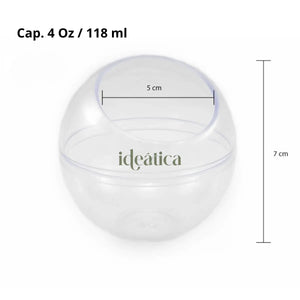 Esfera Gourmet para Postres Re-utilizable Plastico Catering - 4 Oz / 118 ml ( 15 Pzas / 105 Pzas ) IA