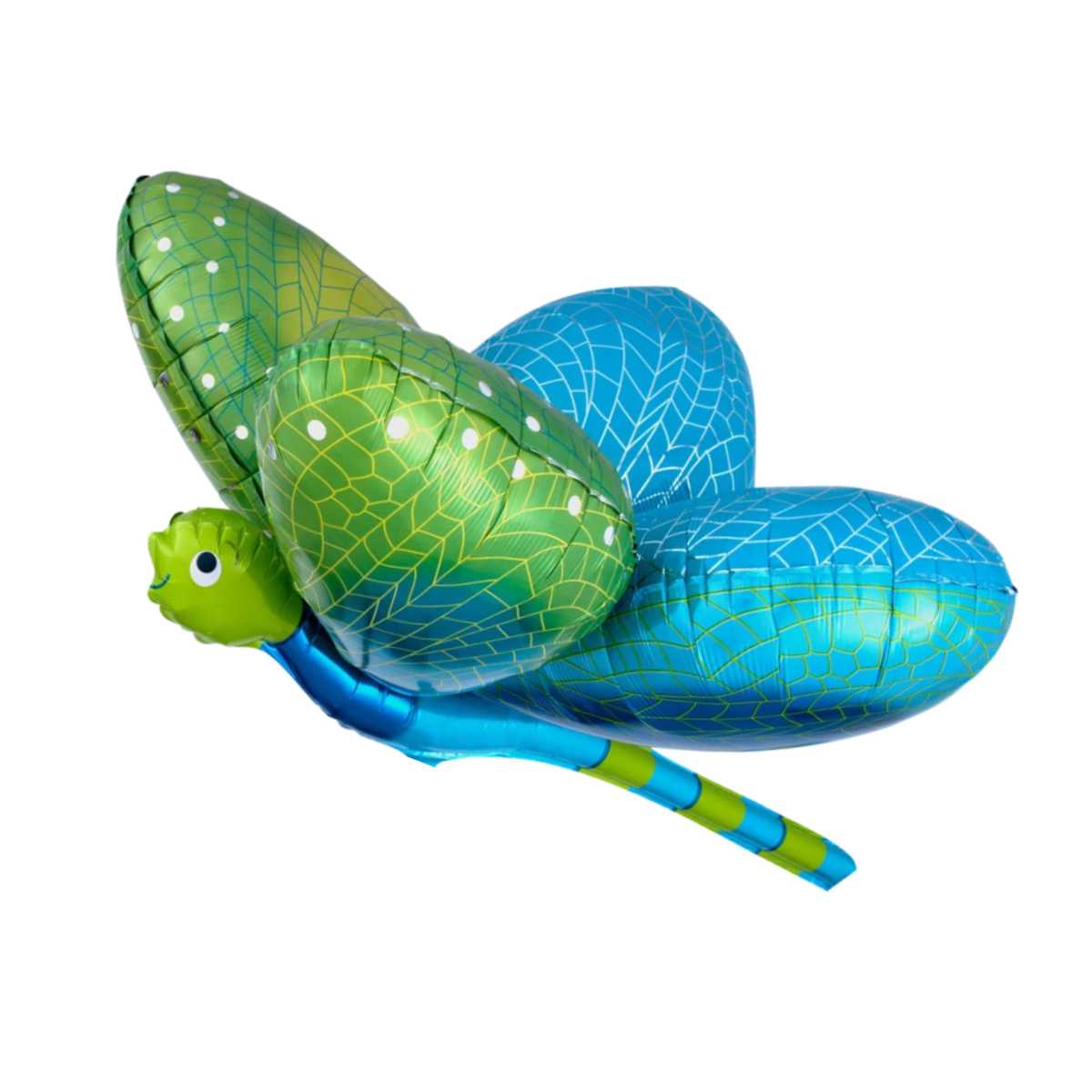 Globo Metalico de Libelula Verde Grande para Fiestas y Cumpleaños 40 / 102 cm 1 pza QUALATEX