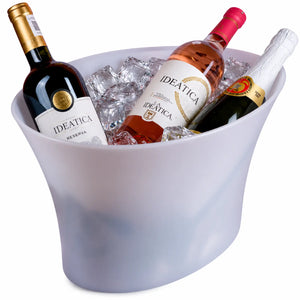 Hielera Acrilico Blanca 10 Litros Grande para Botellas Eventos y Catering