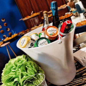 Hielera Acrilico Blanca 10 Litros Grande para Botellas Eventos y Catering