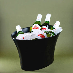 Hielera Acrilico Negra 10 Litros Grande para Botellas Eventos y Catering