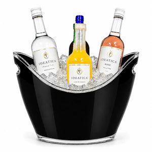 Hielera Mediana Negra para Botellas 4 Lt Acrilico Eventos y Catering