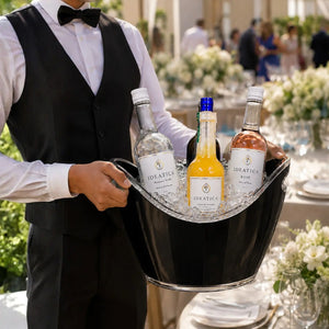 Hielera Mediana Negra para Botellas 4 Lt Acrilico Eventos y Catering