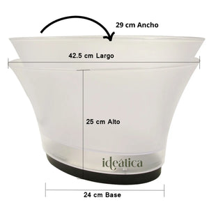 Hielera para Botellas Acrilico Grande con Luz Led Recargable Transparente Clarificada Eventos y Catering IA