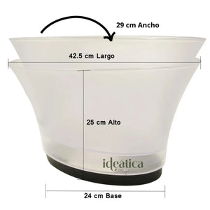 Hielera para Botellas Acrilico Grande con Luz Led Recargable Transparente Clarificada Eventos y Catering IA
