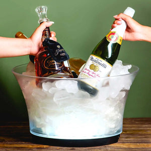 Hielera para Botellas Acrilico Grande con Luz Led Recargable Transparente Clarificada Eventos y Catering IA