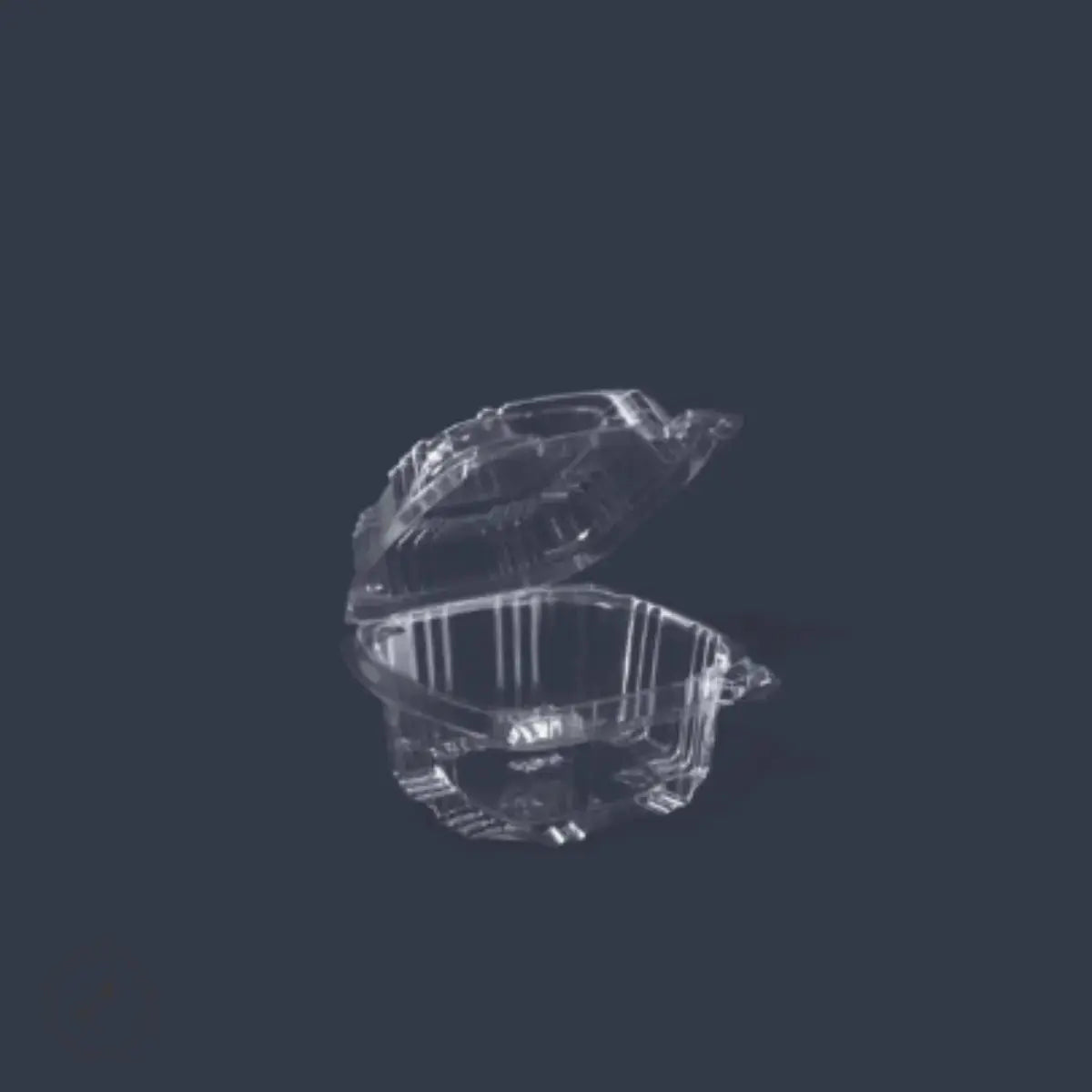 Mini Contenedor Tipo Almeja con Bisagra para Alimentos, Snacks o Comida Plástico Cuadrangular IN