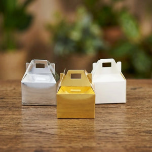 Mini Caja Estilo Box Lunch de Carton Laminado Armable para Dulces Degustaciones y Catering  50 pzas