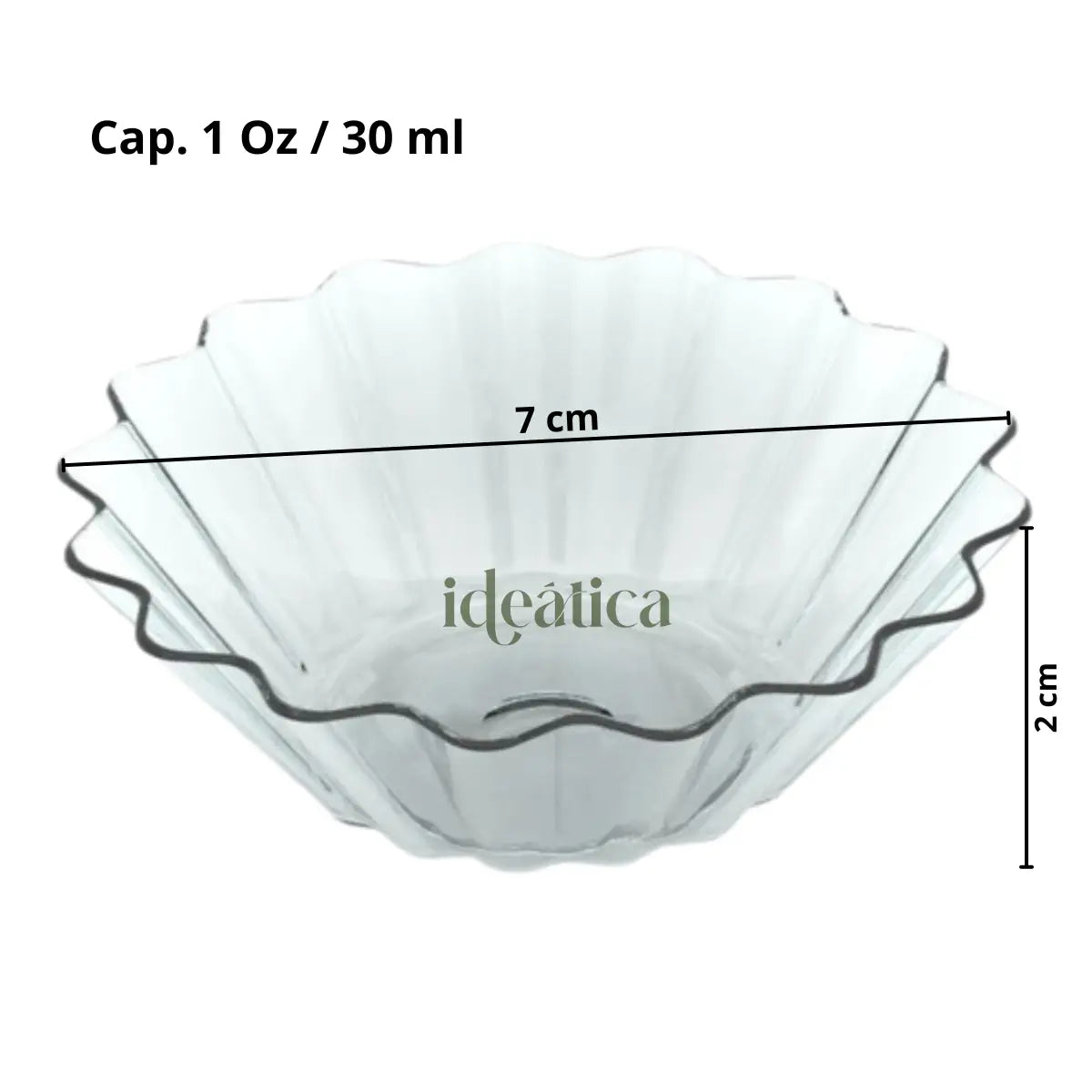 Mini Capacillos para Postres Re-utilizable Candy Bar Catering 1 Oz 200 pzas IA