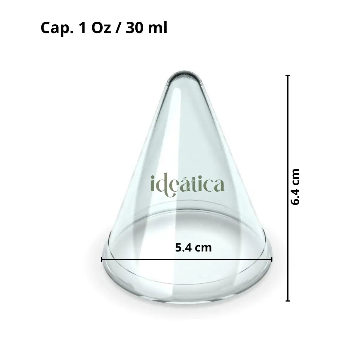 Mini Cono Recto Dulces Postres Re-utilizable Candy Bar Catering 1 Oz 100 pzas IA