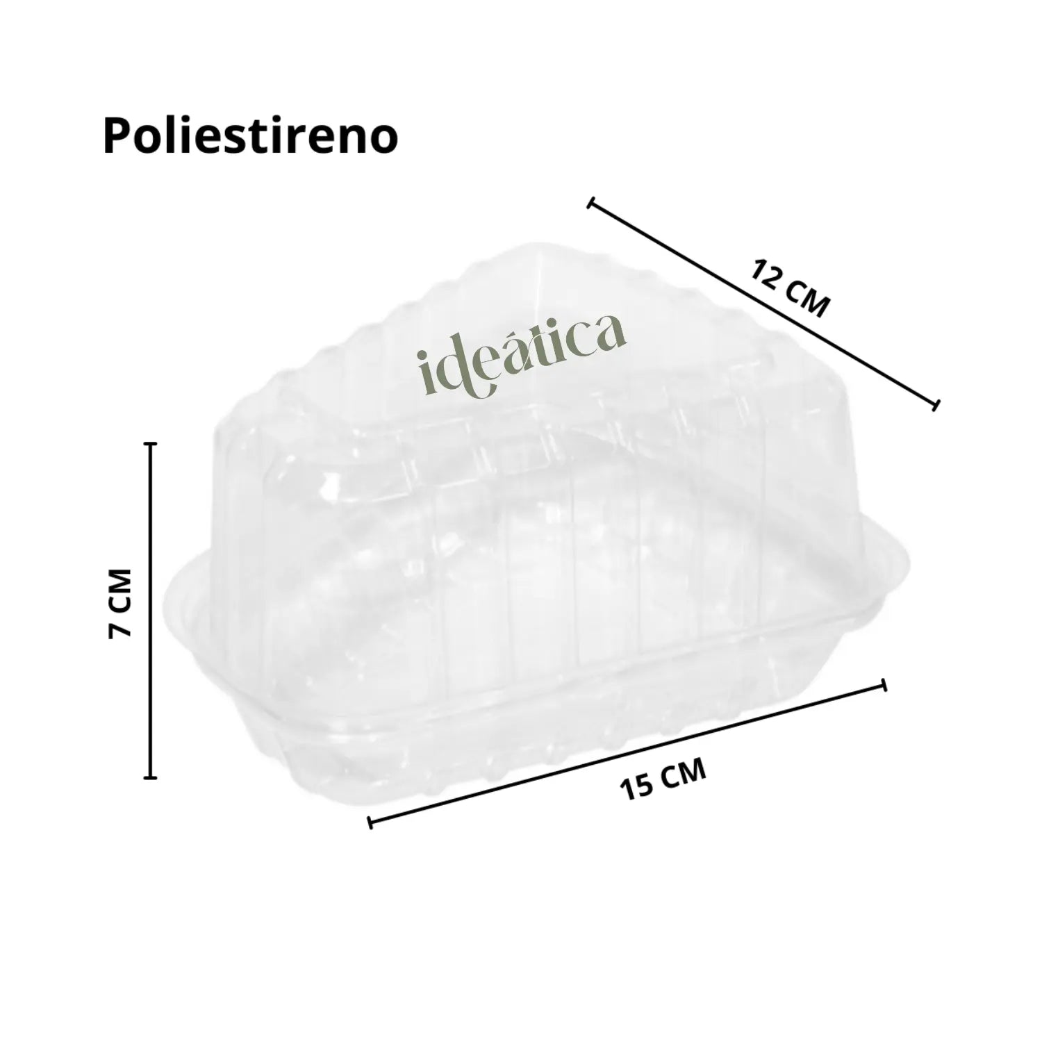 Mini Contenedor para Pastel Plástico Triangular Alto IN