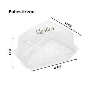 Mini Contenedor para Pastel Plastico Triangular Alto  - ( 25 Pzas / 50 Pzas ) IN