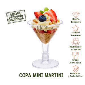Mini Copa Martini 2 Oz para Postres y Catering - 20 Pzas y 100 Pzas