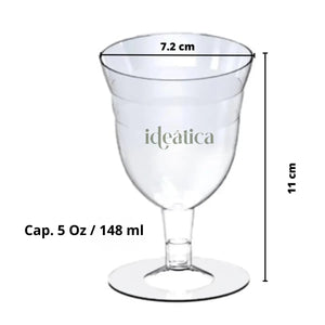 Mini Copa para Bebidas o Postres Tulipan Re-utilizable Plastico Catering - 5 Oz / 148 ml 60 Pzas PT