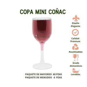 Mini Copa para Postres Coñac Re-utilizable Candy Bar Catering 1.5 Oz IA