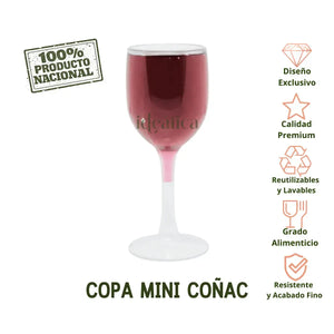 Mini Copa para Postres Coñac Re-utilizable Plastico Catering - 1.5 Oz / 44 ml ( 6 Pzas / 60 Pzas ) IA