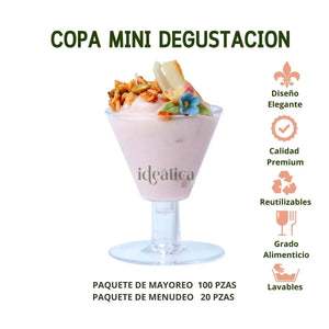 Mini Copa para Postres Degustación Re-utilizable Candy Bar Catering 1 Oz IA