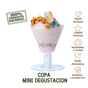 Mini Copa para Postres Degustación Re-utilizable Plastico Catering - 1 Oz / 30 ml ( 20 Pzas / 100 Pzas )