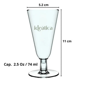 Mini Copa para Postres Flauta Re-utilizable Plastico Catering - 2.5 Oz / 74 ml ( 20 Pzas / 100 Pzas ) IA
