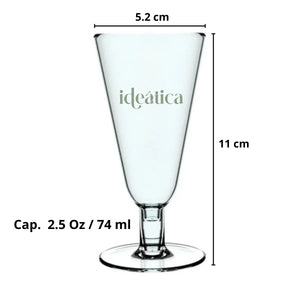 Mini Copa para Postres Flauta Re-utilizable Plastico Catering - 2.5 Oz / 74 ml ( 20 Pzas / 100 Pzas ) IA