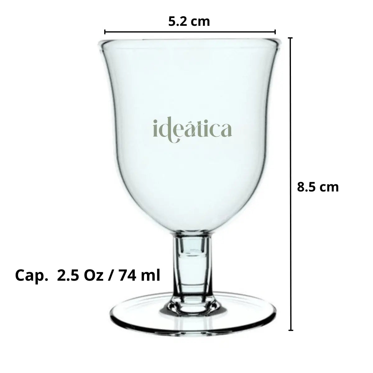 Mini Copa para Postres Vino Re-utilizable Candy Bar Catering 2.5 Oz IA