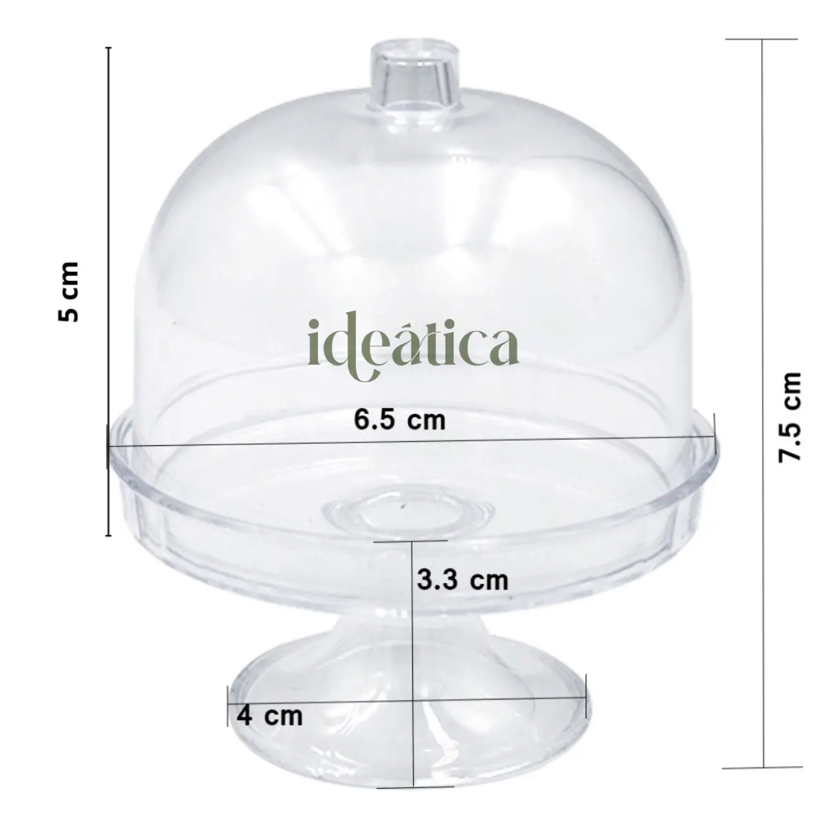 Cupula g para Mini Cupcakes y Postres Re-utilizable Plastico Catering -  ( 20 Pzas / 100 Pzas ) IA