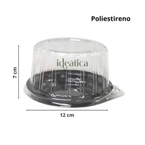Mini Domo para Pastel Semi Profundo Plastico Redondo  - ( 25 Pzas / 100 Pzas ) IN