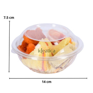 Mini Esfera Bowl Contenedor con Tapa para Alimentos, Ensaladas, Snacks o Comida Plastico  - ( 20 Pzas / 100 Pzas ) IN