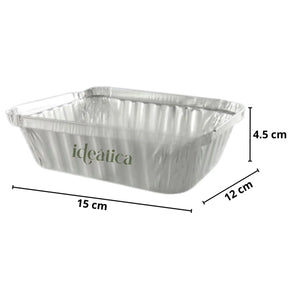 Mini Pavera con Tapa para Alimentos o Comida Aluminio Plastico Rectangular  - ( 20 Pzas / 100 Pzas ) IN