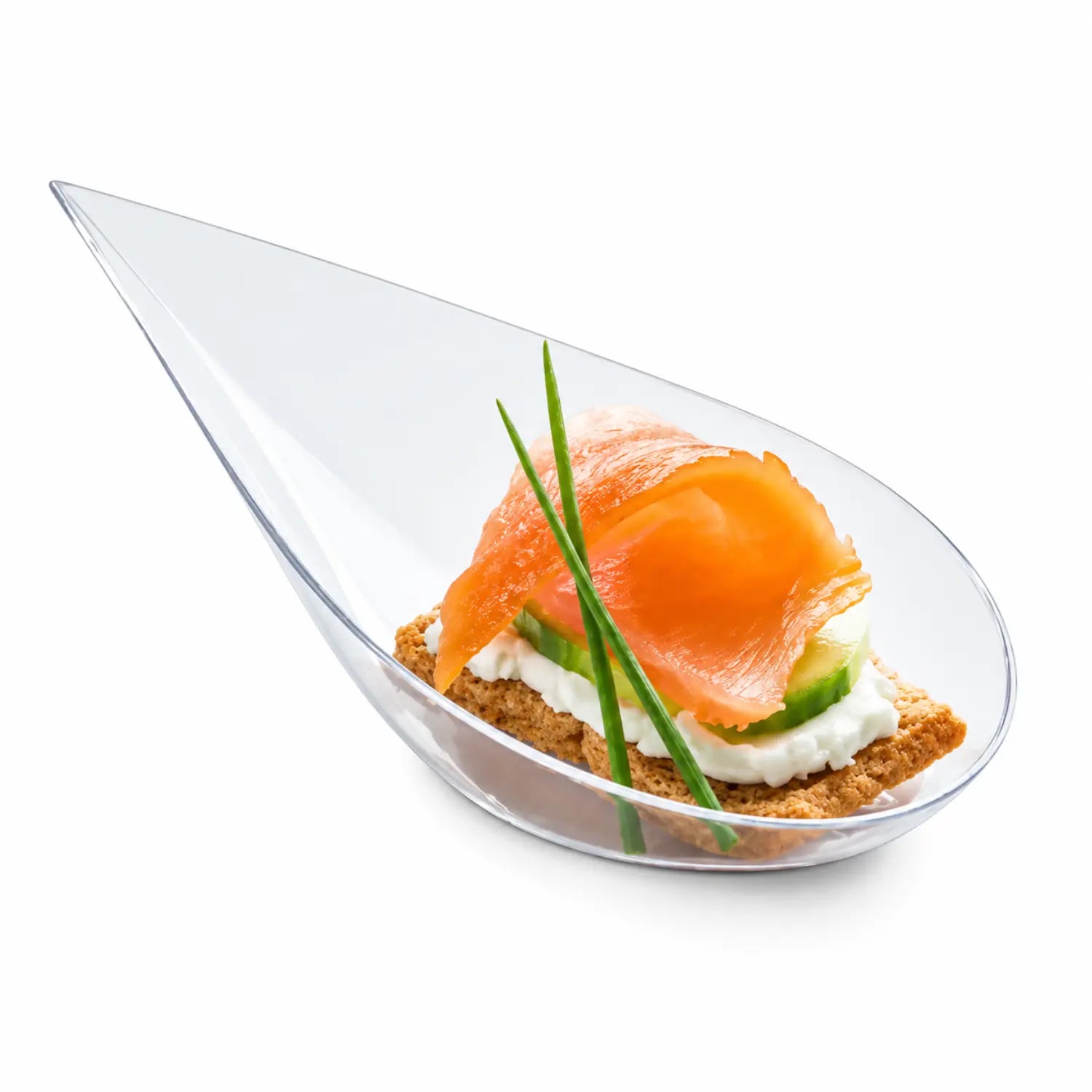 Mini Platito Gota para Canapes Postres y Catering - 20 Pzas y 100 Pzas