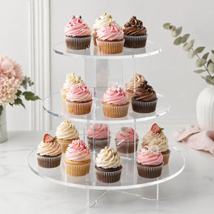 Mini Torre 3 Niveles para Cupcakes Postres y Catering Acrilico