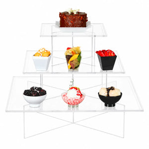 Mini Torre Cuadrangular 3 Niveles para Cupcakes Postres y Catering  Acrilico