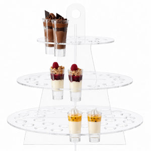 Mini Torre para Caballitos 3 Niveles Postre y Catering Acrilico - 56 Hoyos