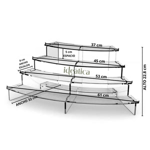 Mini Torre o Base para Cupcakes y Postres Escalera Arco de Acrilico Catering 4 Niveles